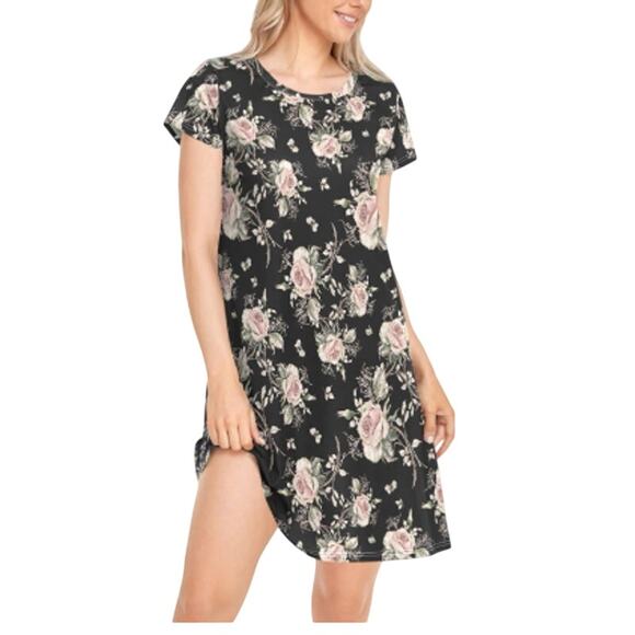 C Dresses & Skirts - "C" Label Bohemian Whimsical Floral Dress Side Pockets Back V-Neck M